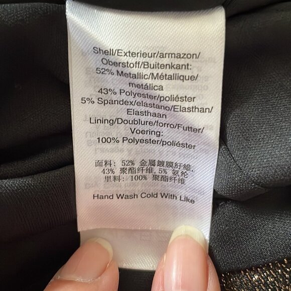 DKNY Metallic Faux-Wrap Sheath Dress sz 12 - Picture 3 of 12